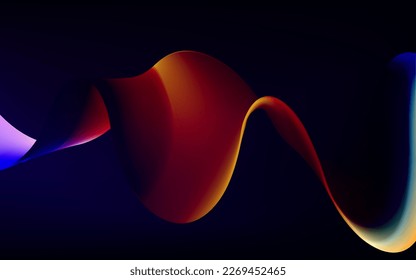 Afiche moderno de flujo colorido. Forma líquida ondulada con fondo de color azul. Diseño artístico para su proyecto de diseño. Ilustración del vector EPS10.
