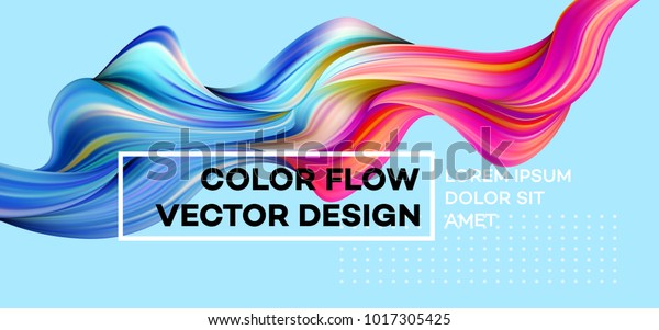 现代丰富多彩的流动海报 蓝色背景波液体形状 为您的设计项目提供艺术设计 矢量插图库存矢量图 免版税