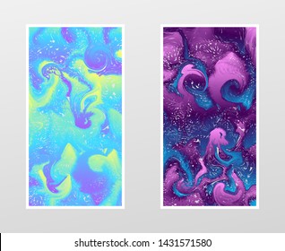 Modern colorful flow posters. Wave Liquid shape on multycolor background. Art design for your project. Vector illustration.