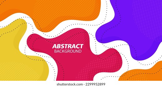 Modern colorful fluid abstract background with orange,yellow ,purple and red solid color on white background. Eps10 vector