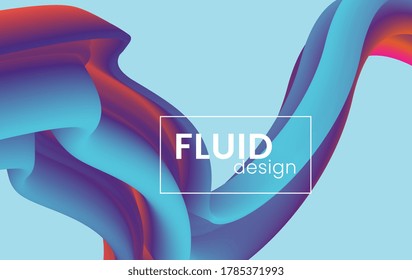 Diseño moderno de fondo fluido y fluido colorido. Forma líquida ondulada con fondo de color azul. Diseño artístico para su proyecto de diseño. Ilustración vectorial, usada para banner de sitio web, carteles, portada de libro.