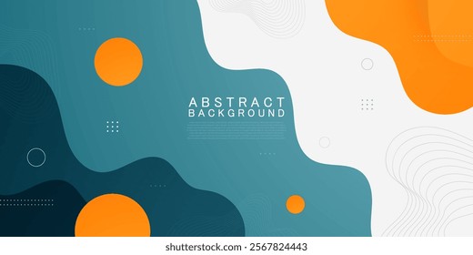 Modern colorful fluid liquid abstract background with gradient blue, green, orange soft color on white background. Eps10 vector