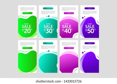 Modern and Colorful fluid mobile for sale banners. the design can use in your social media.