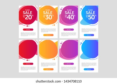 Modern and Colorful fluid mobile for sale banners. the design can use in your social media.