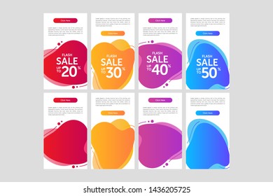 Modern and Colorful fluid mobile for sale banners. the design can use in your social media.