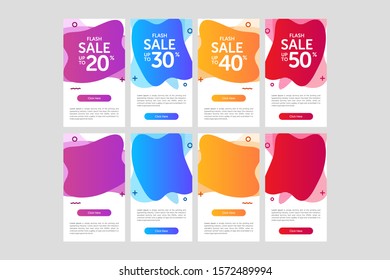 Modern and Colorful fluid mobile for sale banners. the design can use in your social media.