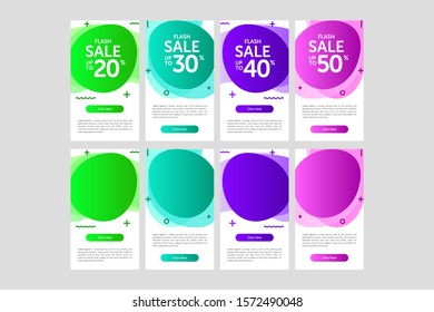 Modern and Colorful fluid mobile for sale banners. the design can use in your social media.