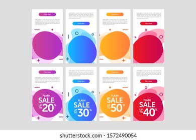 Modern and Colorful fluid mobile for sale banners. the design can use in your social media.