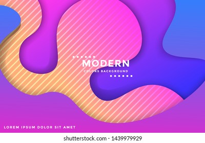 Modern colorful fluid poster. Wavy Liquid shape on trendy gradient color. Vector illustration.