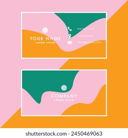 Modern and colorful fluid shapes business card design. Organic forms layout for company or personal branding.