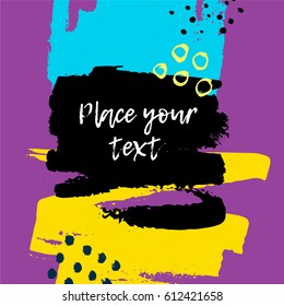 Modern colorful flyer background with brush stains