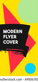 Modern colorful flyer template with brush stains