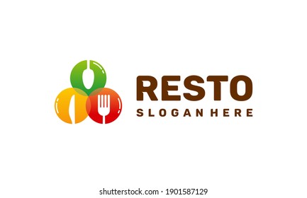 Modern Colorful Food logo designs concept vector, Restaurant logo symbol