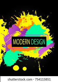 Modern colorful frame design with splashes