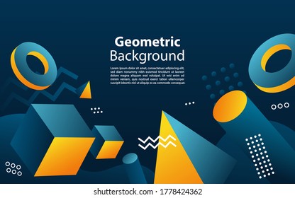 Modern colorful geometric background. Abstract shapes composition. Vector illustration