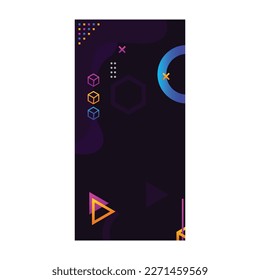 Banner vertical de fondo geométrico de color moderno