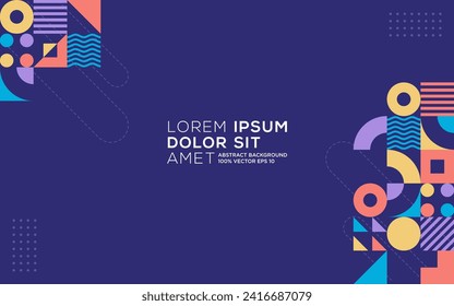 Modern colorful geometric background, wallpaper, cover, banner, trendy geometric shapes, design vector template editable and resizable EPS 10.