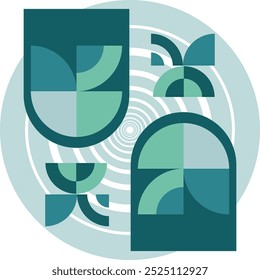 Modern Colorful Geometric Shapes Vector Background
