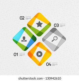 Modern colorful geometrical design template. Can be used as infographics, numbered banners, background template, block schemes, web layout