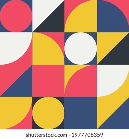 
Modern Colorful Geometry shapes Abstract background and vector design and minimalistic figure pattern style in pink and yellow and white and grey color of shapes templates used in modern pattern desi