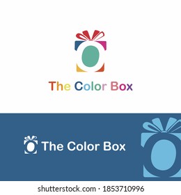 Modern Colorful Gift box with initial O letter logo concept. Gift store/shop logo template