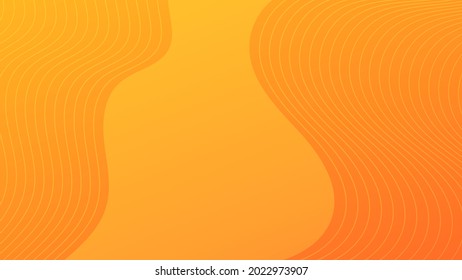 Modern colorful gradient background with wave lines. Yellow geometric abstract presentation backdrop. Vector illustration