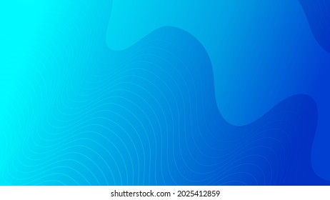 Modern colorful gradient background with wave lines. Blue geometric abstract presentation backdrop. Vector illustration