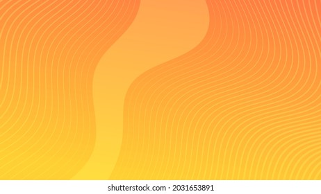 Modern colorful gradient background with wave lines. Yellow geometric abstract presentation backdrop. Vector illustration