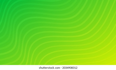 Modern colorful gradient background with wave lines. Green geometric abstract presentation backdrop. Vector illustration