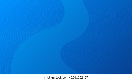 Modern colorful gradient background with wave lines. Blue geometric abstract presentation backdrop. Vector illustration