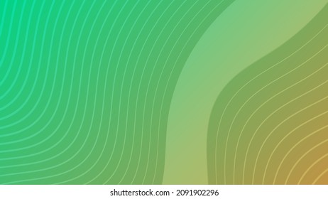 Fondo de degradado colorido moderno con líneas onduladas. Fondo de presentación abstracta geométrica verde. Ilustración del vector