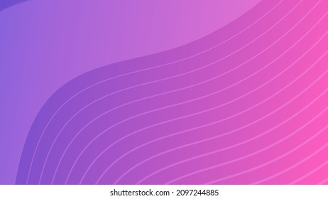 Modern colorful gradient background with wave lines. Purple geometric abstract presentation backdrop. Vector illustration