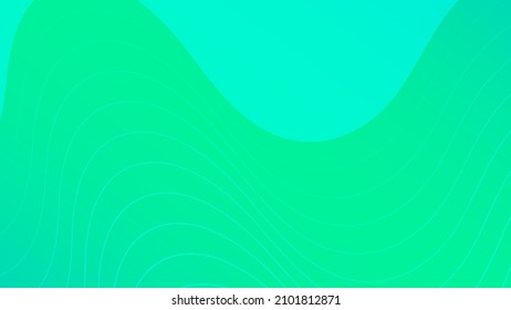 Fondo de degradado colorido moderno con líneas onduladas. Fondo de presentación abstracta geométrica verde. Ilustración del vector