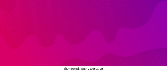 Modern colorful gradient background with wave lines. Purple geometric abstract presentation backdrop. Vector illustration