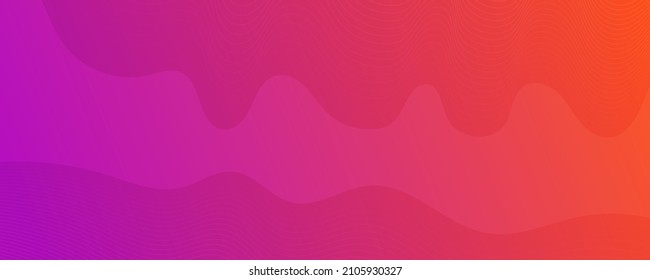 Modern colorful gradient background with wave lines. Purple geometric abstract presentation backdrop. Vector illustration