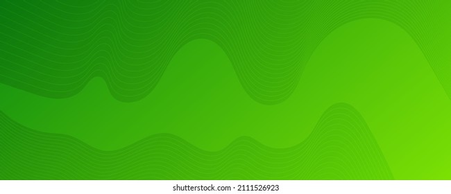 Moderner, bunter Farbverlauf-Hintergrund mit Wellenlinien. Grüner, abstrakter, geometrischer Hintergrund der Präsentation. Vektorgrafik
