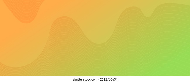 Modern colorful gradient background with wave lines. Green geometric abstract presentation backdrop. Vector illustration