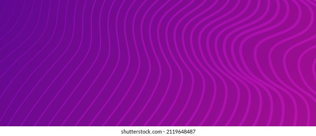 Modern colorful gradient background with wave lines. Purple geometric abstract presentation backdrop. Vector illustration