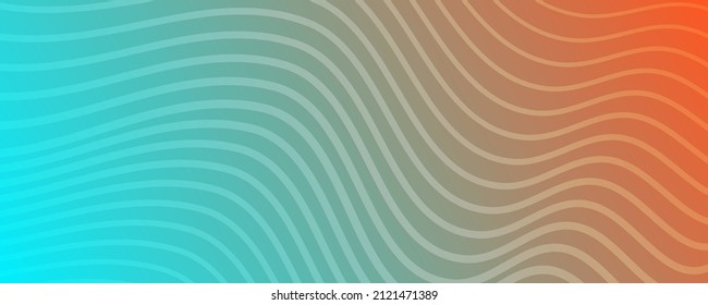 Modern colorful gradient background with wave lines. Green geometric abstract presentation backdrop. Vector illustration