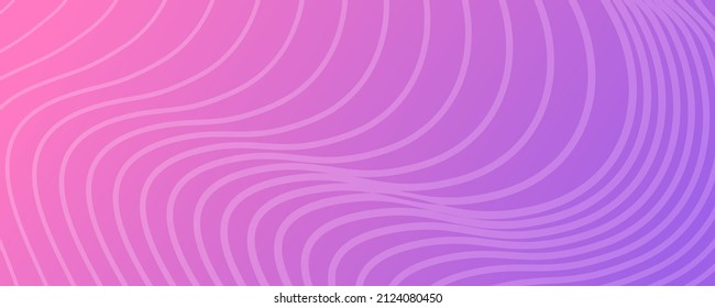 Modern colorful gradient background with wave lines. Violet geometric abstract presentation backdrop. Vector illustration