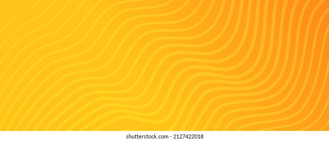 Modern colorful gradient background with wave lines. Yellow geometric abstract presentation backdrop. Vector illustration