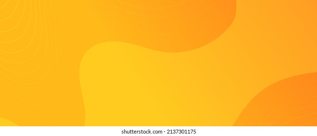 Modern colorful gradient background with wave lines. Yellow geometric abstract presentation backdrop. Vector illustration