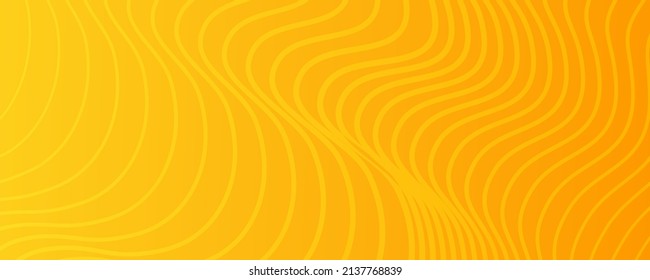 Modern colorful gradient background with wave lines. Yellow geometric abstract presentation backdrop. Vector illustration