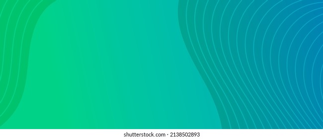 Moderner, bunter Farbverlauf-Hintergrund mit Wellenlinien. Grüner, abstrakter, geometrischer Hintergrund der Präsentation. Vektorgrafik