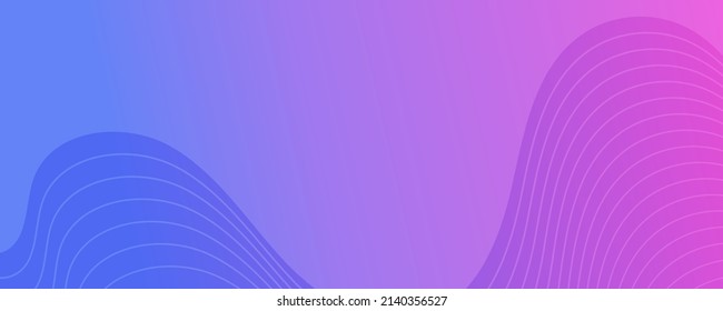 Modern colorful gradient background with wave lines. Purple geometric abstract presentation backdrop. Vector illustration