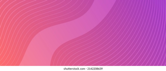 Modern colorful gradient background with wave lines. Violet geometric abstract presentation backdrop. Vector illustration