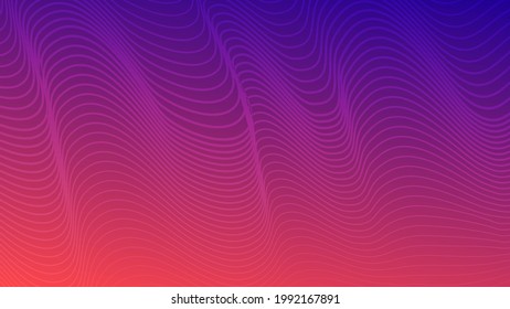 Fondo de degradado colorido moderno con líneas onduladas. Fondo de presentación abstracta geométrica púrpura. Ilustración del vector