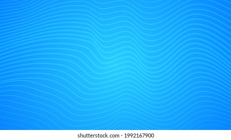 Modern colorful gradient background with wavy lines. Blue geometric abstract presentation backdrop. Vector illustration