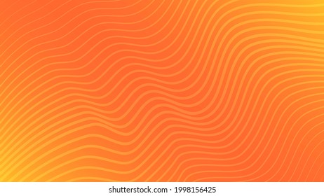 Modern colorful gradient background with wavy lines. Orange geometric abstract presentation backdrop. Vector illustration