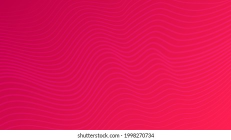 Modern colorful gradient background with wavy lines. Red geometric abstract presentation backdrop. Vector illustration
